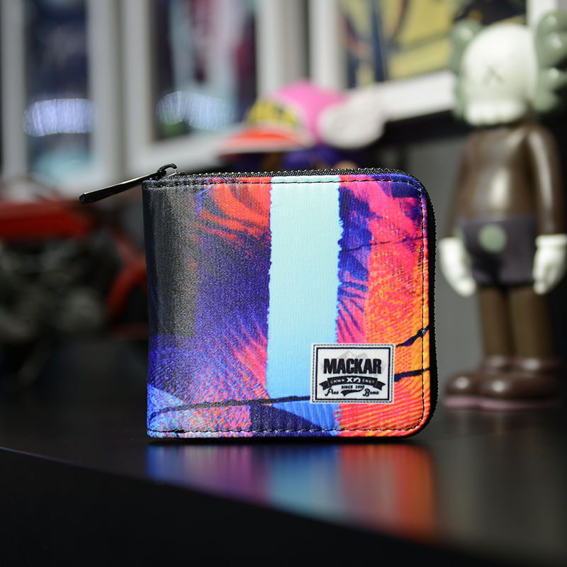 Mackar tide Canvas Zero Wallet for men and women Yoko Short style Youth Personality Creative Tide Students Little Money Clip