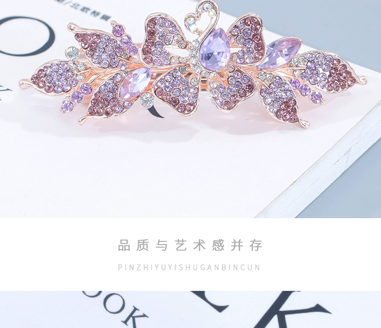 Đầu kẹp lớn lò xo kẹp rhinestone thắt nơ phù hợp tất cả phù hợp Hàn Quốc kẹp tóc kẹp tóc mái ngố kẹp trang sức hoa cài đầu - Vòng đeo tay Clasp