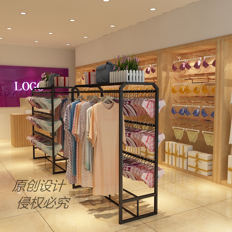 Lingerie Shop pyjamas in Island Shelf Underwear Shelves Landing Style Shorts Pyjamas Show Mall Lingerie Shelf Display Racks