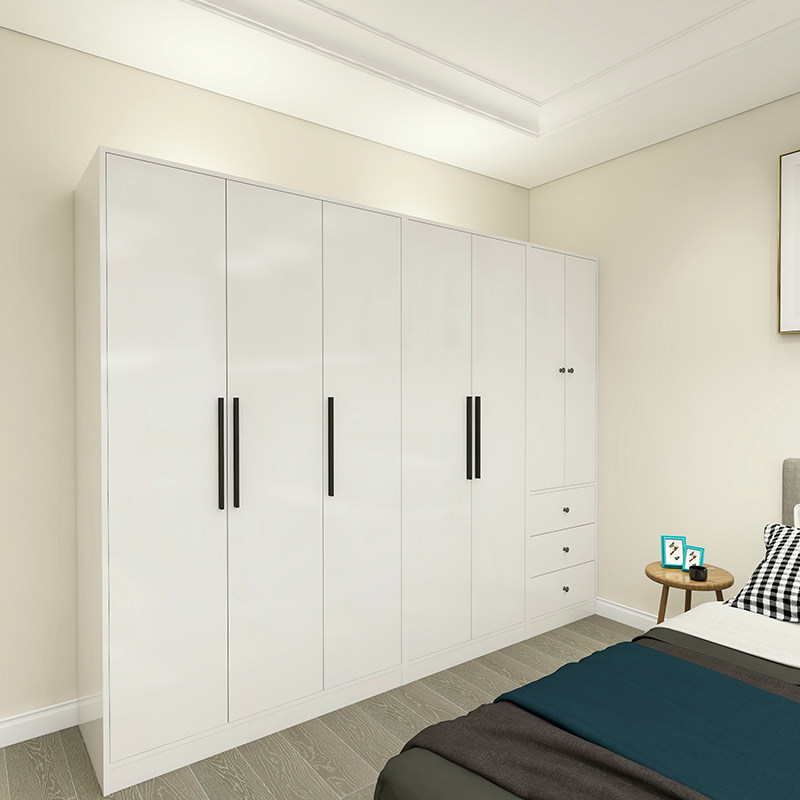 Nordic minimalist modern bedroom cabinet customizable with custom-made wooden cabinet containing DIY combined furniture white wardrobe
