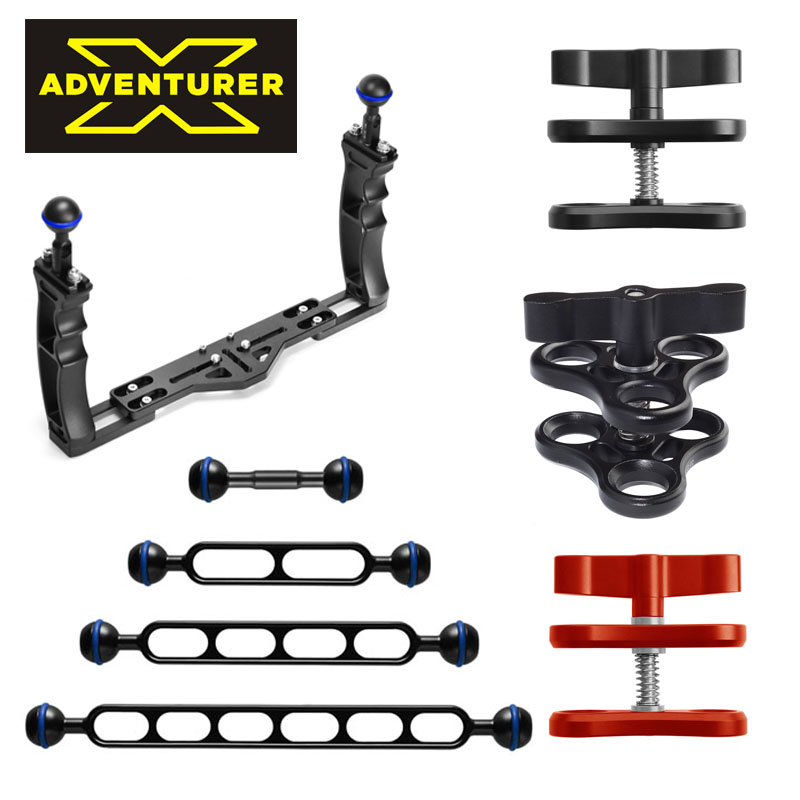 3 6 9 12 inch aluminum alloy diving light arm ultra-light anti-wear ball head YS head butterfly clip grip bracket