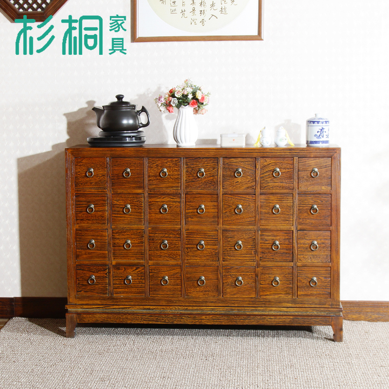 Solid Wood Chinese Medicine Cabinet for Home Use, Family Use, Traditional Chinese Medicine Cabinet, Entryway, Living Room, Medicinal Storage, Multi-Drawer Storage Cabinet