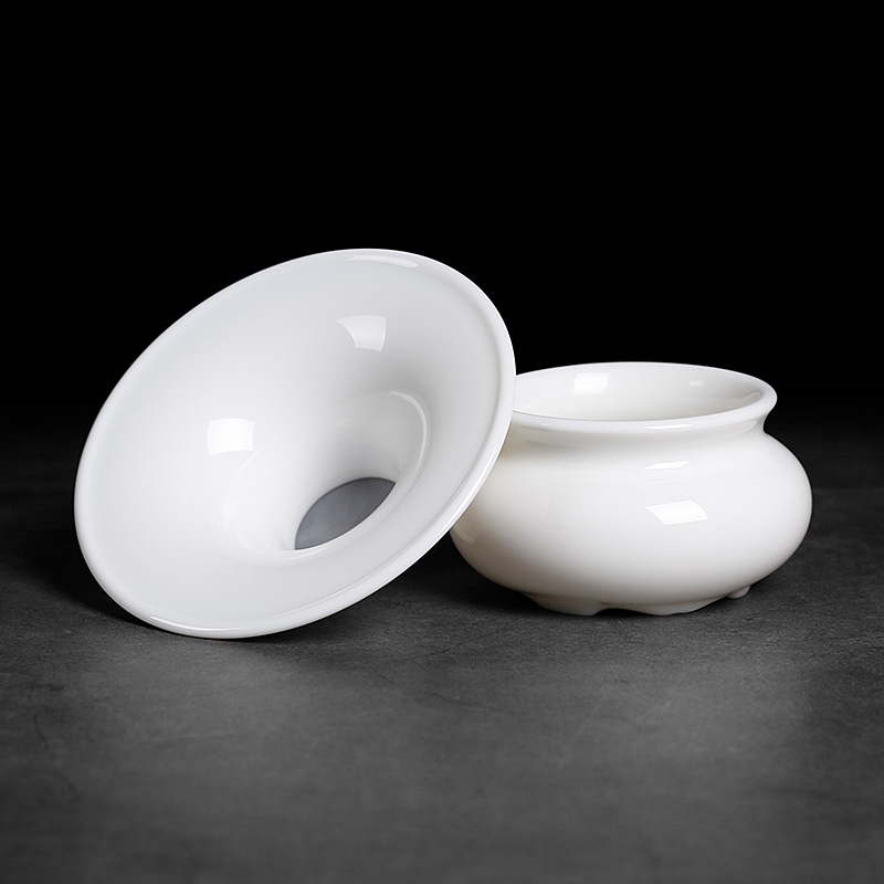 Kung fu tea set spare parts white porcelain tea tea filter) hook ceramic tea lies between tealeaf tea filter bracket