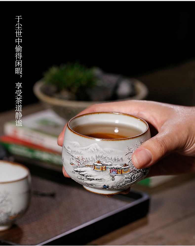 Tea seed, jingdezhen up manual pure hand - made ceramic masters cup kung fu Tea cup sample Tea cup but small Tea cups