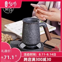 Japanese-style ceramic water cup with lid Filter tea water separation mug Tea cup with handle Office customizable logo