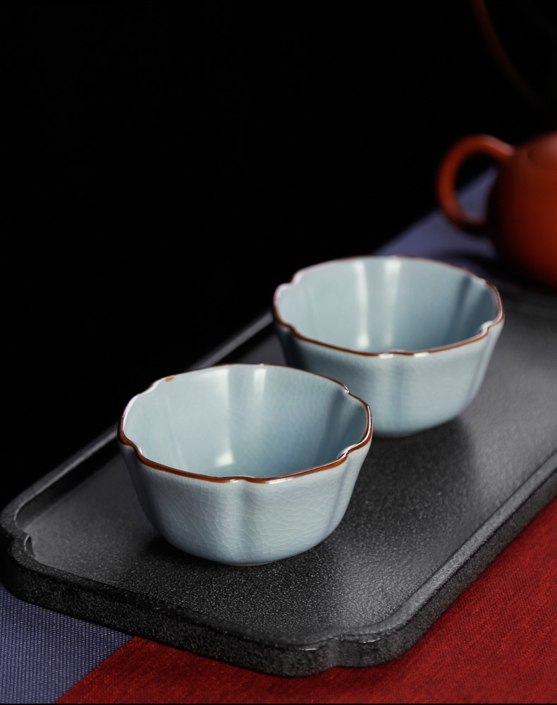 Jingdezhen tea cups to open the slice your up can keep ice crack glaze master cyan kunfu tea cup day small single glass ceramics