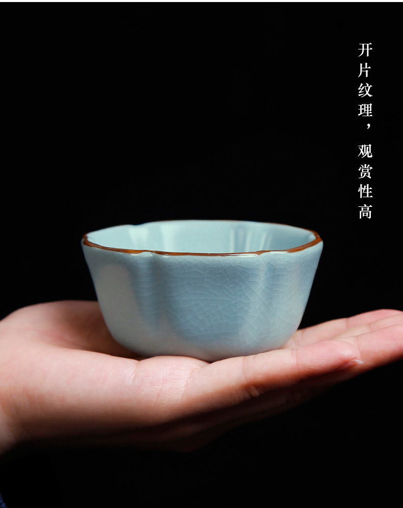 Jingdezhen tea cups to open the slice your up can keep ice crack glaze master cyan kunfu tea cup day small single glass ceramics