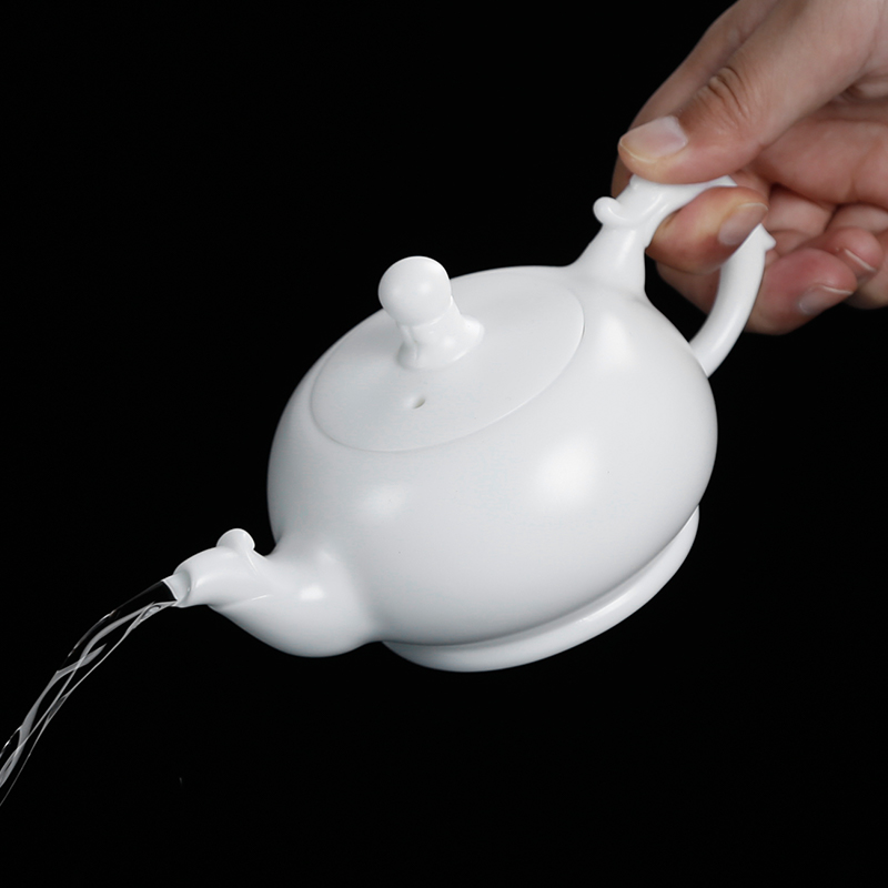 Name Dehua guo - jin zhang pot of suet jade white porcelain teapot a single large ceramic kunfu tea pot of pure checking