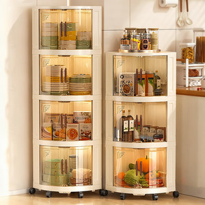 Corner Cabinet Kitchen Corner Storage Rack Living Room Corner Storage Cabinet Bedroom Corner Triangle Cabinet Multi-Functional Right-Angle Side Cabinet