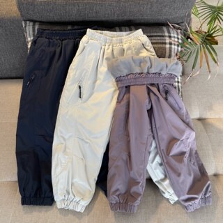 儿童山系加绒冲锋裤25秋冬中大童加厚保暖长裤男女童运动裤登山裤