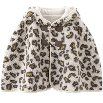 Guiqi Bear infant and toddler lamb velvet poncho coat winter warm shawl male and female baby hooded cape anti-static
