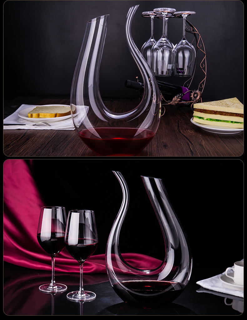 Pha lê không chì pha lê thủy tinh harp rượu vang đỏ decanter rót harp u-swan nồi nhà rượu - Rượu vang ly uống rượu whisky