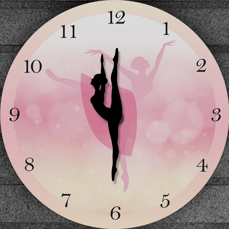 Girl's Bedroom Decoration Ballet Girl Princess Pink Wall Clock Baby Girl Dancing Ballerina Wall Clock Watch Girl's Bedroom Decoration Ballet Girl Princess Pink Wall Clock Baby Girl Dancing Ballerina Wall Clock Watch