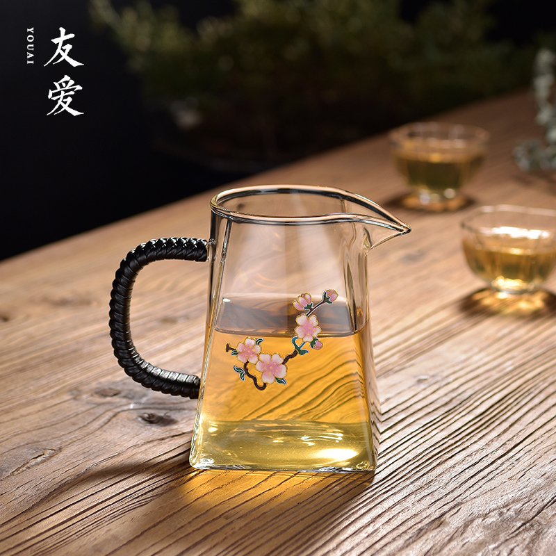 Love cloisonne sifang male cup upset heat set fair silver glass tea cup tea tea is tea