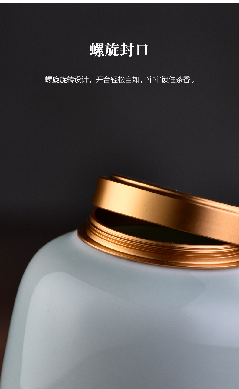 Love bamboo cover small POTS ceramic bell travel portable sealed storage box packing kung fu tea tea tea tea warehouse