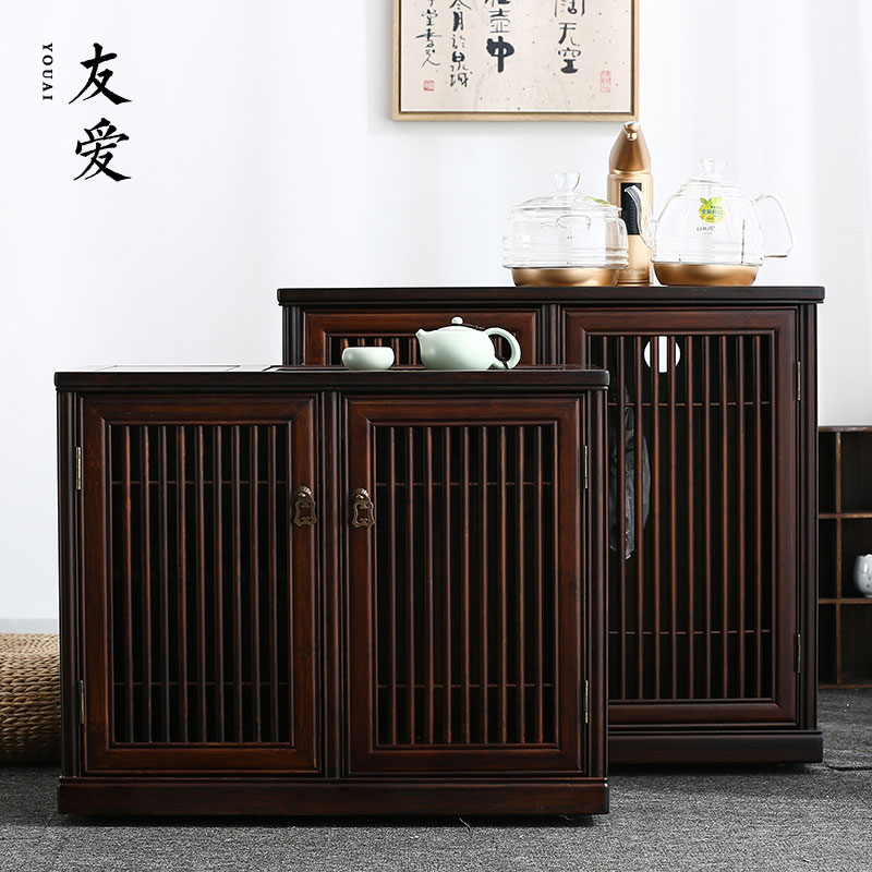 Ark of love tea bamboo wood mobile water tank car small tea tea tea machine household receive Chinese shelf