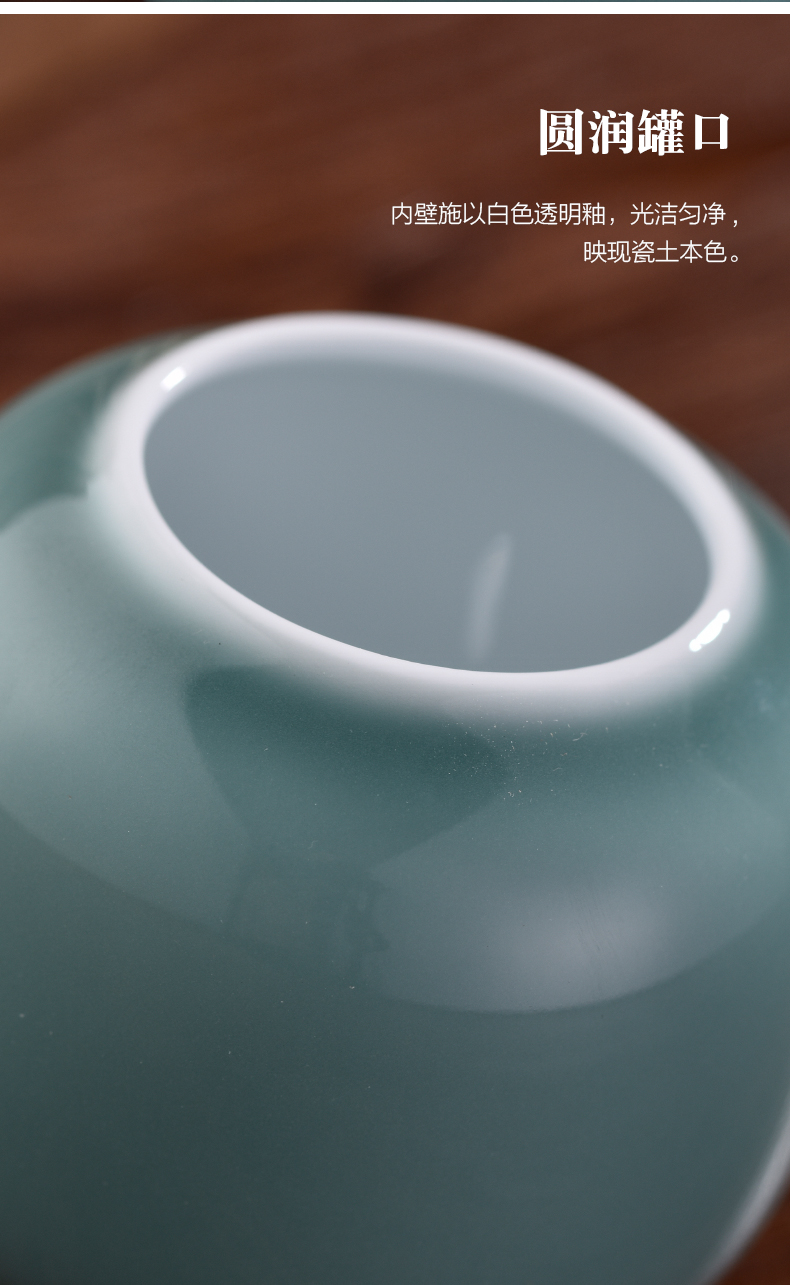 Love bamboo cover small POTS ceramic bell travel portable sealed storage box packing kung fu tea tea tea tea warehouse
