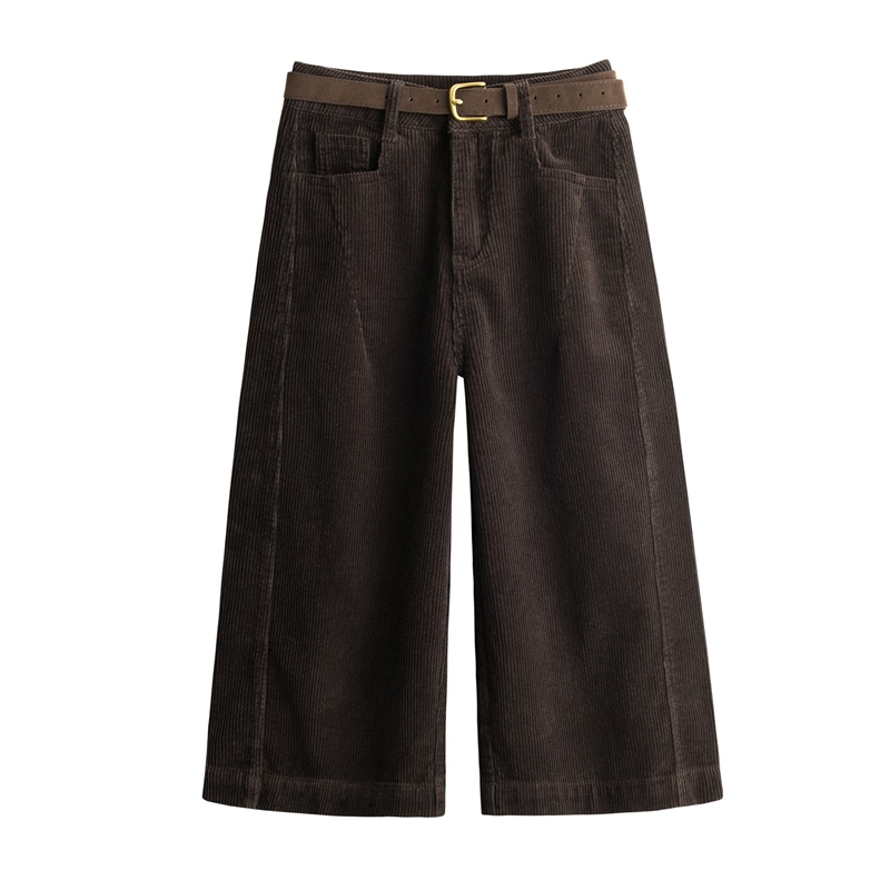 Trendy Corduroy Casual Pants, Retro High-Waisted Women's 2025 Autumn and Winter New Style, Lazy Style Versatile Wide-Leg Pants