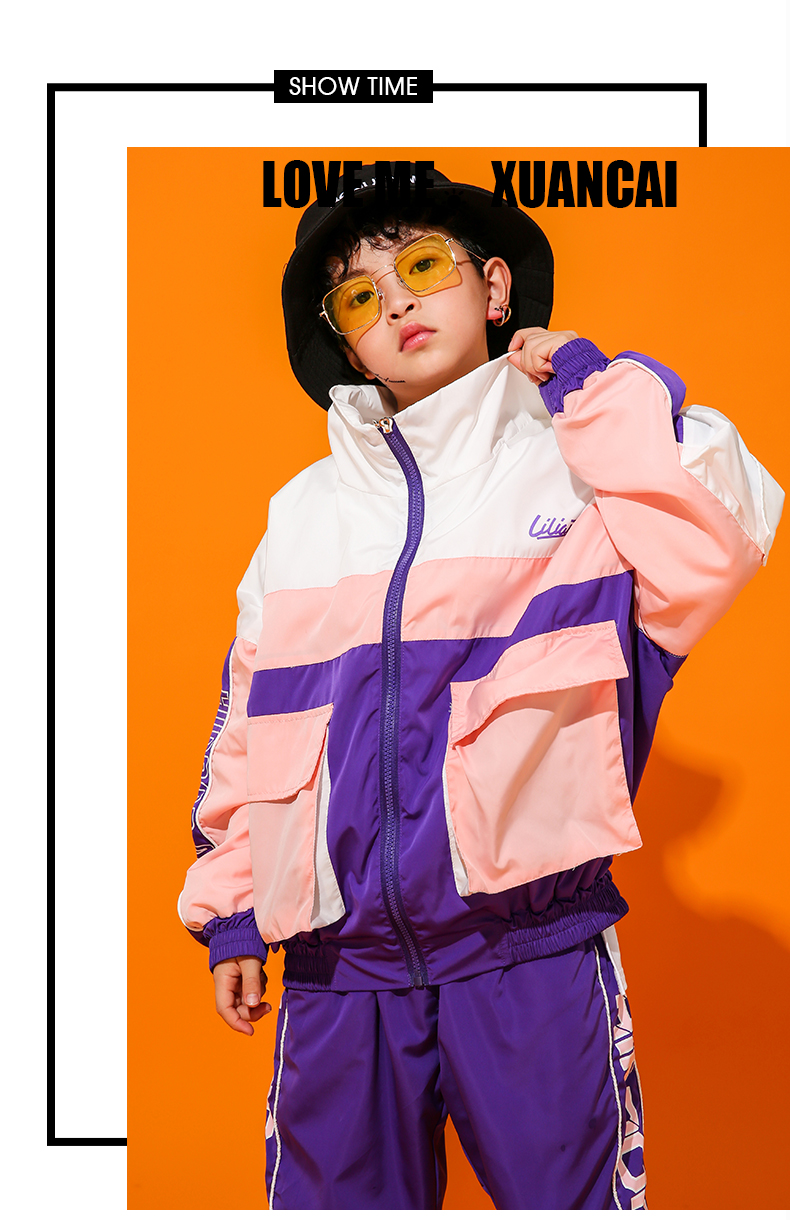 Bộ đồ khiêu vũ đường phố cho bé trai hip hop biểu diễn quần áo thủy triều mặc trẻ em nhảy jazz trang phục trẻ em trang phục hiphop đầm trẻ em cao cấp