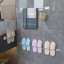 Bathroom slipper rack Wall-mounted hole-free toilet hook door toilet wall-mounted shelf storage artifact