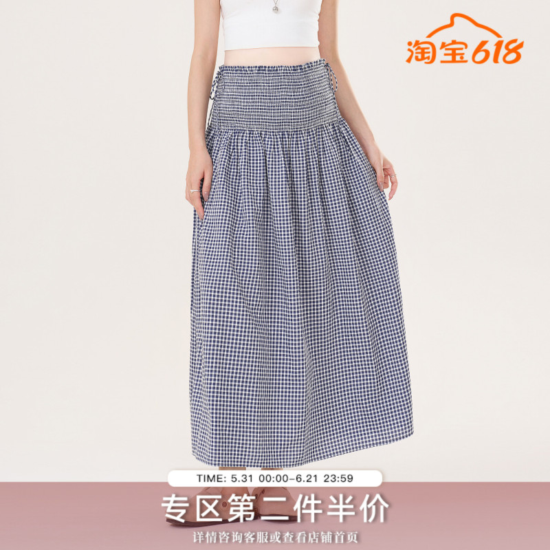 Momstudios Maternity Skirt Summer Thin New Style Pregnancy Plaid Skirt Petite Belly Support Skirt Summer Wear