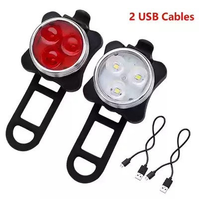 Outdoor new mountain bike taillight USB charging bicycle light Bicycle taillight safety warning light red and white