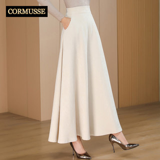 Cormusse Tall Woolen Skirt for Women 2025 Autumn and Winter New Korean Style Casual Long A-Line Umbrella Skirt
