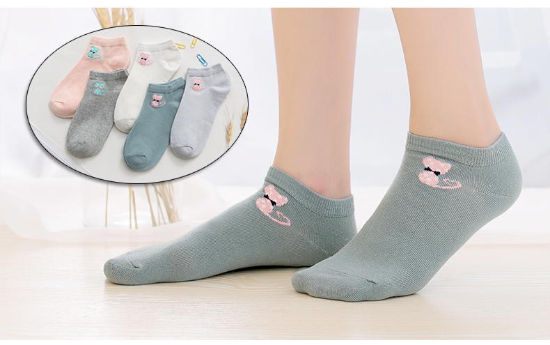 Vớ nữ vớ mùa hè phần mỏng ladies low để giúp vớ cotton vớ thuyền nữ cotton nông miệng silicone non-slip vớ vô hình