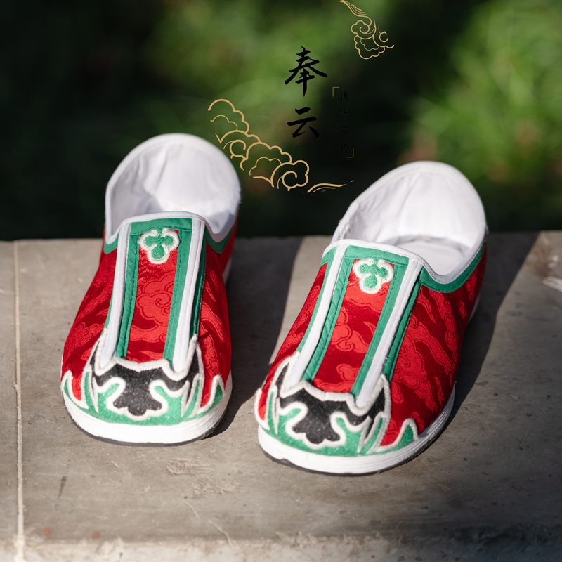 Fengyun Traditional Culture Confucian Court Restored Yunliu Hanfu Shoes, Confucian Shoes, Small Red Shoes, Double-Strap Shoes, Monk Shoes, Thousand-Layer Sole