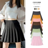 Юбка в складку, осенняя мини-юбка, высокая талия, А-силуэт, подходит для подростков