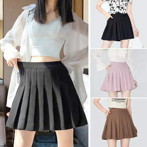 Pleated Skirt for Women 2026 New Style Short Skirt High Waist Elastic Plus Size Slimming A-Line Petite Spring and Autumn Half Skirt