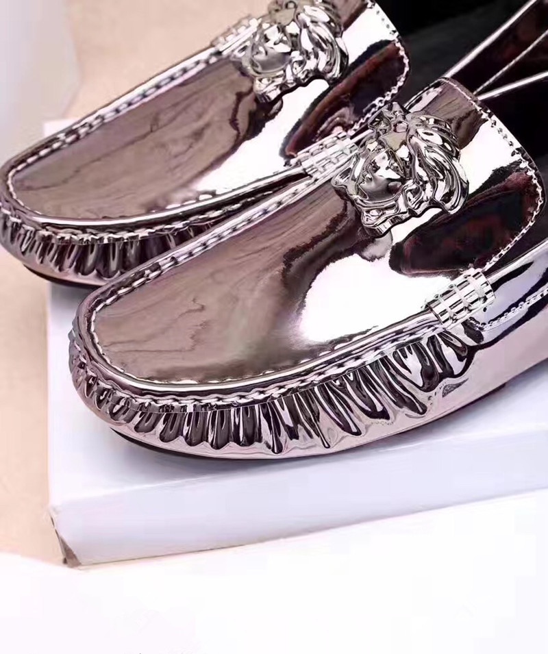 Mùa xuân và mùa thu thời trang hoang dã nam đậu Hà Lan giày màu sáng bằng sáng chế da vàng trùm đầu giày chân nhà tạo mẫu tóc thấp để giúp giày thường - Giày thấp giày the thao năm 2021