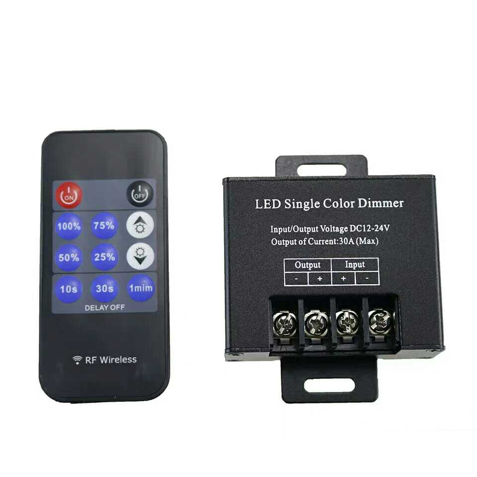 30A LED Aluminum Shell High Power Dimmer 12V-24V RF11 Key Monochrome Mono Dimmer Controller
