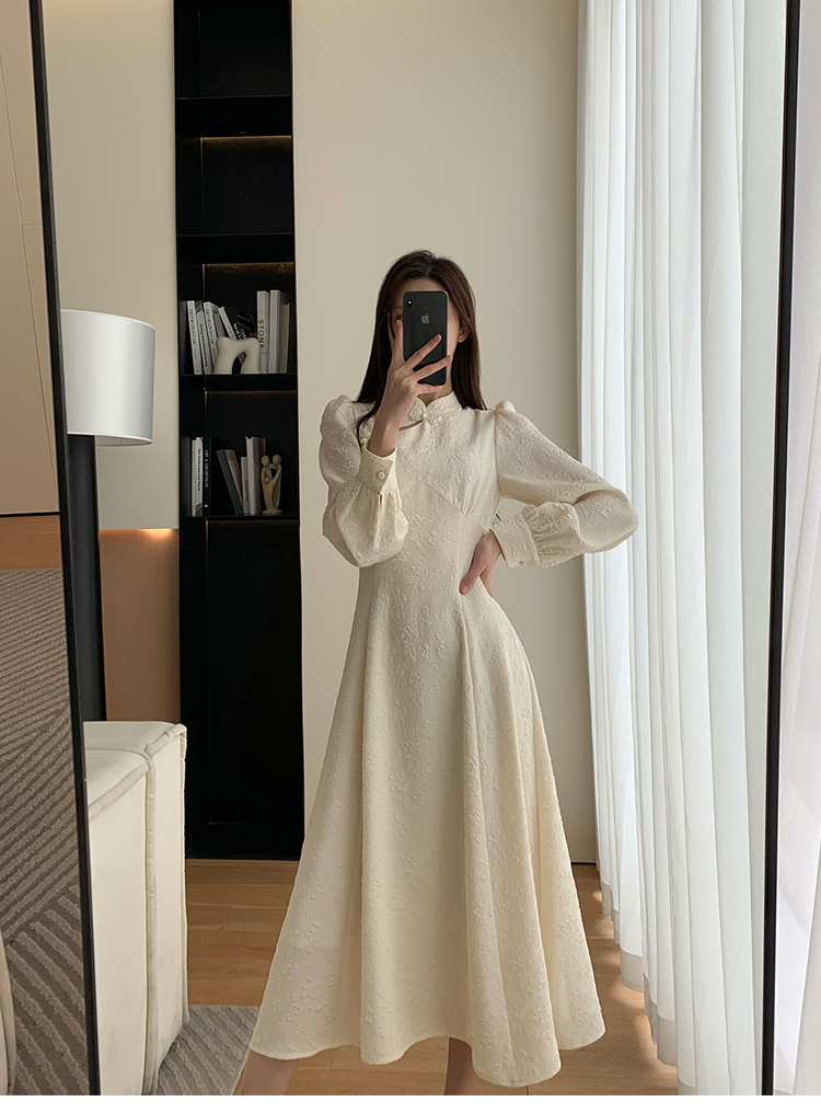 B5242 1120K VÁY ĐẦM LIỀN THÂN DÁNG DÀI NỮ DONTDG DÀI TAY MÙA XUÂN THU ĐÔNG THỜI TRANG NỮ G04 SẢN PHẨM MỚI