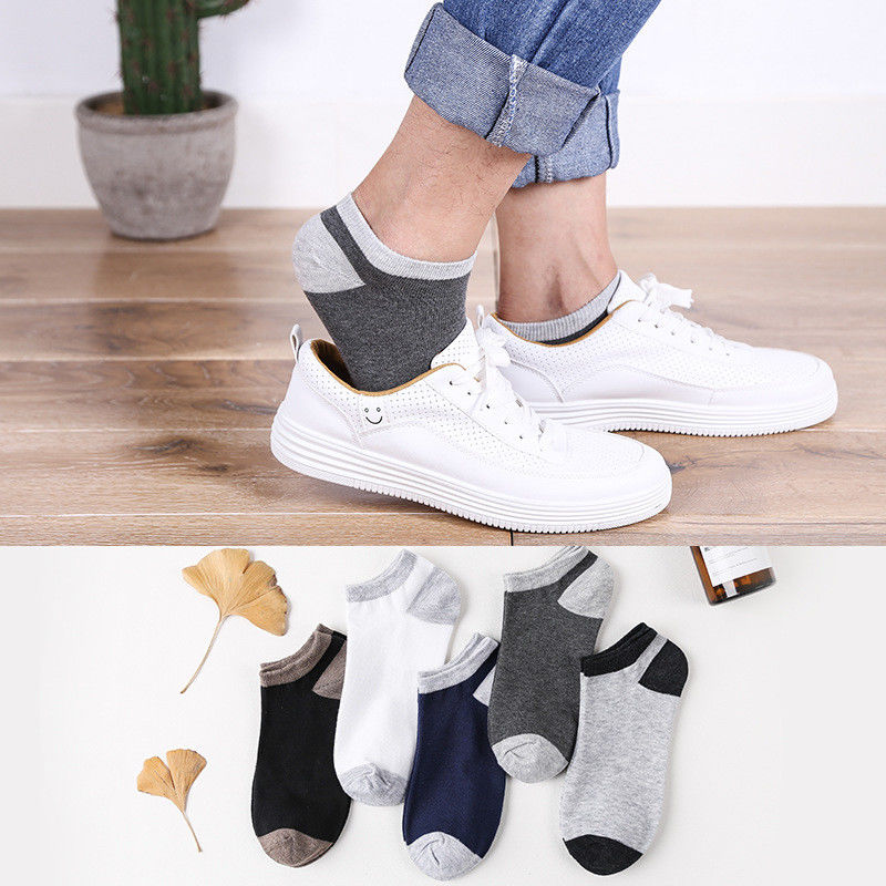 (5-10 cặp) Socks Mens Thể thao Socks Xuân Thu Four Seasons Mens Socks thấp Trợ giúp người đàn ông vô hình Socks Sinh viên mùa hè.