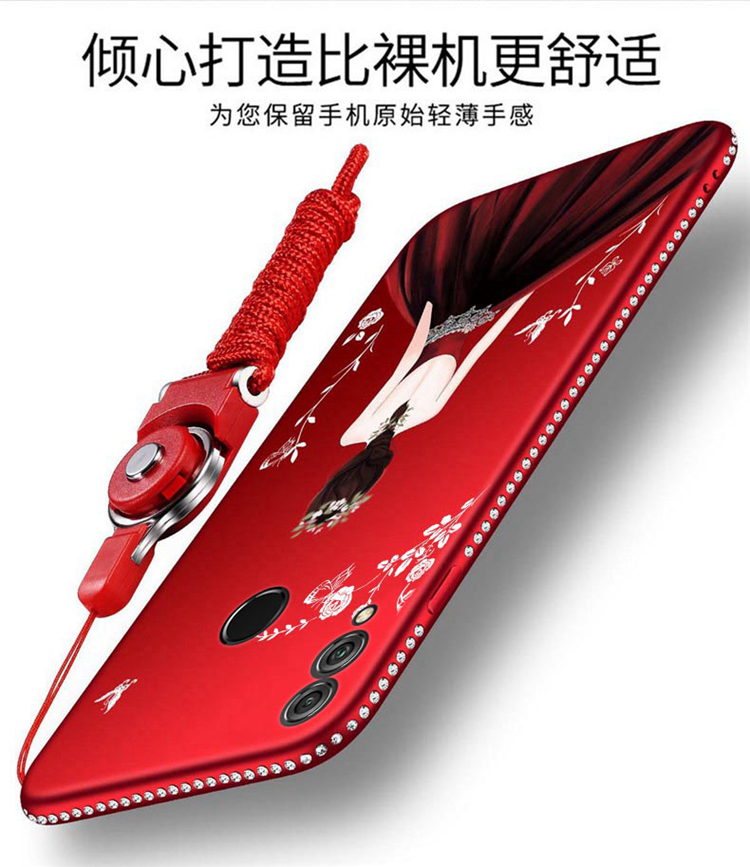 Vỏ điện thoại di động Huawei vinh quang 8 lớp vỏ bảo vệ thời trang dành cho phụ nữ thời trang vinh quang 8X Vỏ bọc bảo vệ 8X huawei tôn vinh 8X vòng đeo tay mềm mại, vỏ bọc silicon mềm mại x8 treo cổ kim cương - Nhẫn nhẫn cặp vàng