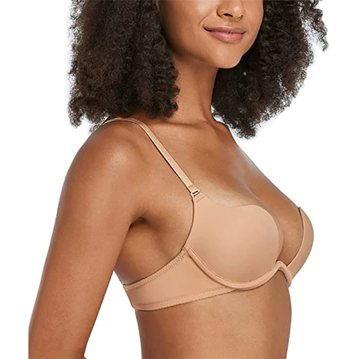 Глубокий V-образный бесшовный бюстгальтер с сборками, Sexy Invisible Bra