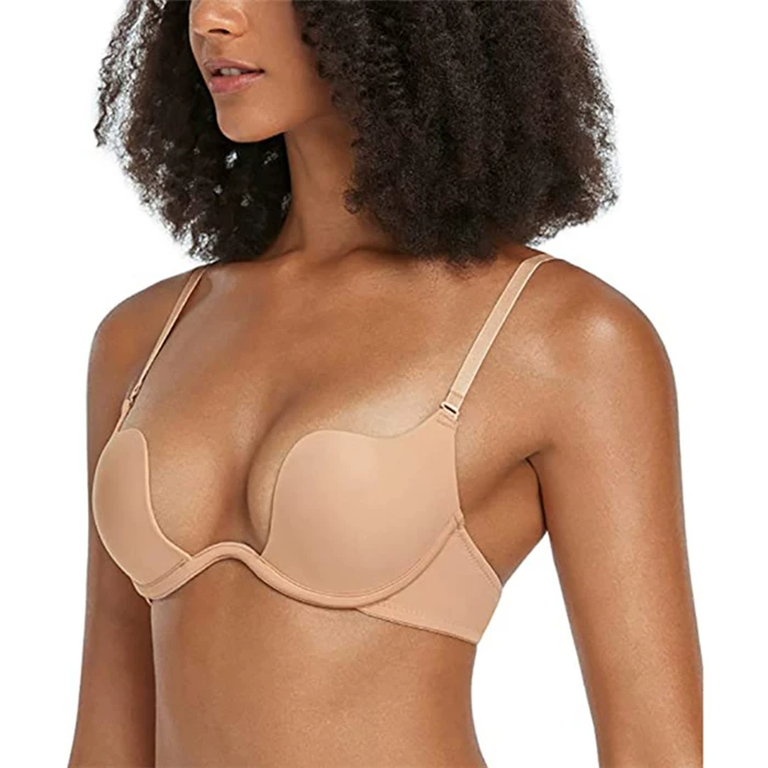 Глубокий V-образный бесшовный бюстгальтер с сборками, Sexy Invisible Bra
