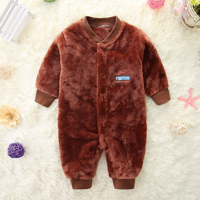 bán nóng bé flannel jumpsuit mùa thu / mùa đông ha quần áo 0-2 tuổi nam và nữ bé mùa xuân và mùa thu leo ​​bộ đồ ngủ nhung san hô