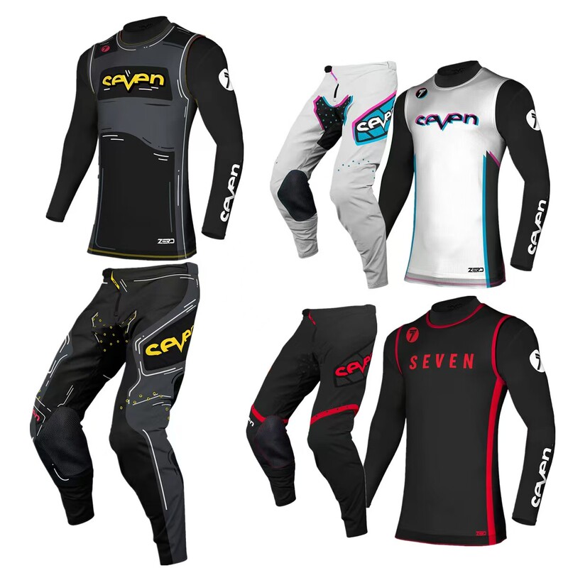 Seven 2025 New Cycling Suit Three-Piece Set Motorcycle Off-Road Riding Suit Breathable and Quick-Drying