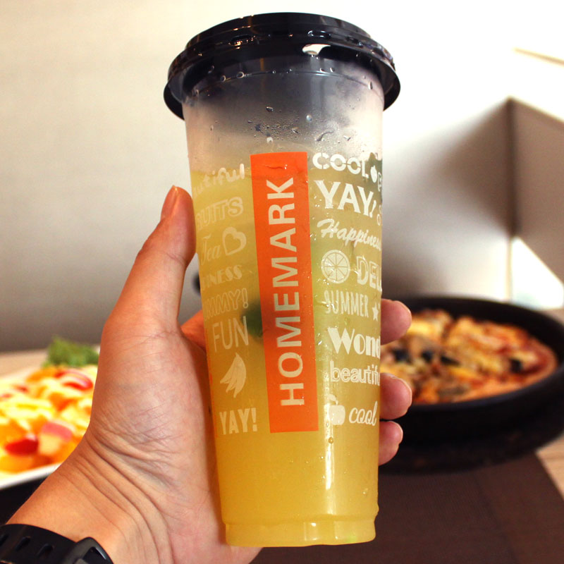 90 caliber disposable plastic cups 500 600 700ml cold drink juice drinks milk tea packaging cups 500