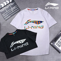 China Li Ning short sleeve T-shirt man 2022 new summer breathable suction sweat pure cotton big LOGO short sleeve basketball jersey