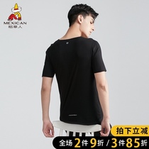  Mexican scarecrow autumn new short-sleeved underwear mens upper body autumn clothes bottoming shirt mens warm top