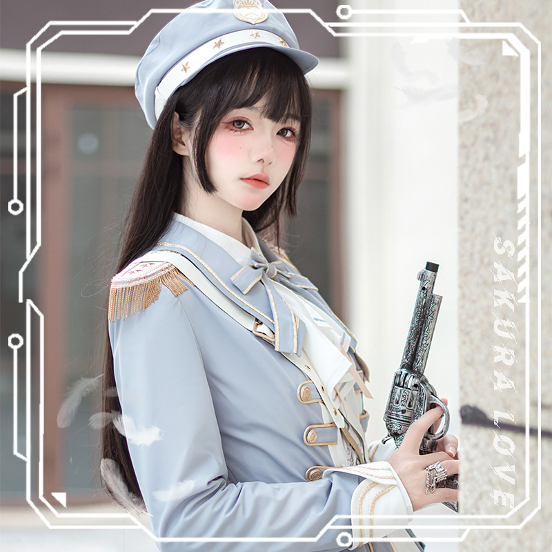 【准现货】星海幻想蓝白气质长袖OP军lo披风,樱洛芙Lolita原创设计,穿上就是梦幻公主!-lolita洛丽塔连衣裙-淘宝好物网