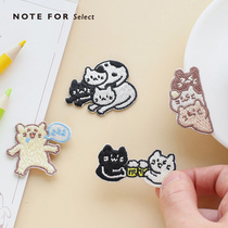 The letters lover embroidery sticker The rice cake Meow cute cat self-stick clothes patch cloth patch