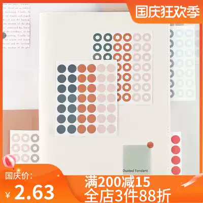 NOTE FOR hand account decoration polka dot sticker round Morandi color and paper ins hand account material grucker sticker