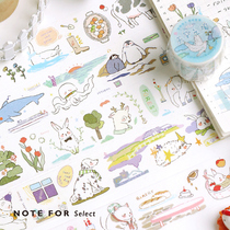  Letter lovers and paper tapeLittle Tsubaki scenerycute line drawing animal DIY literary and artistic hand account decorative tape