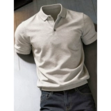 Трикотажная футболка polo, шелковая рубашка для спортзала, короткий рукав, облегающий крой