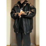 Черная демисезонная куртка, бейсбольная короткая форма, изысканный стиль, в американском стиле