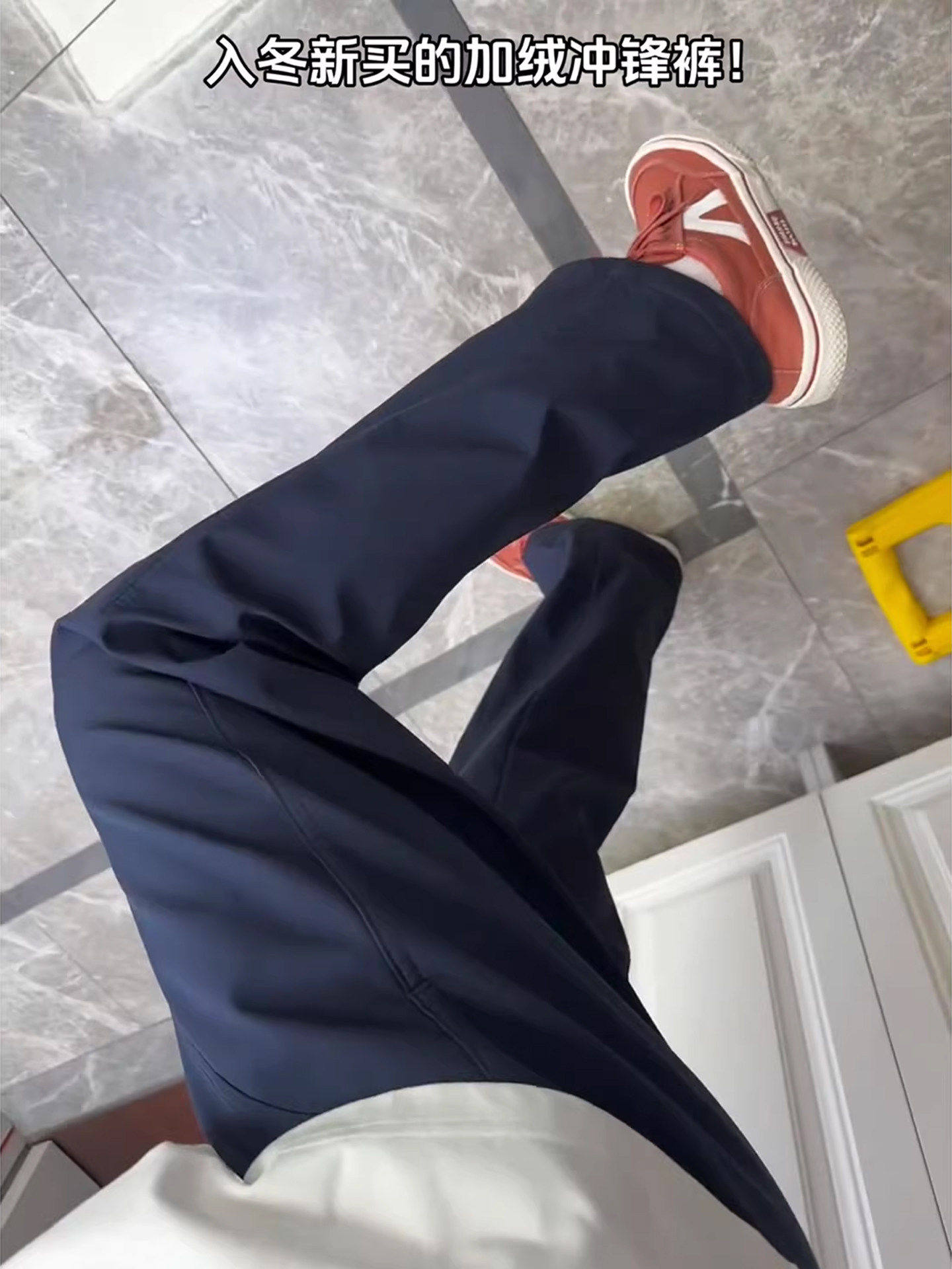 American-Style Navy Blue Diagonal-Cut Sweatpants for Men, Winter Functional Softshell Fleece-Lined Assault Pants, Three-Proof Warm Ski Pants